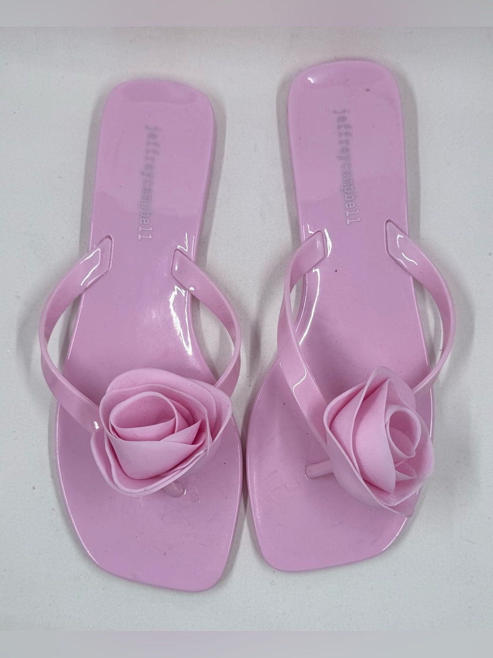 Jeffrey Campbell Pink Floral Jelly Thong Sandals